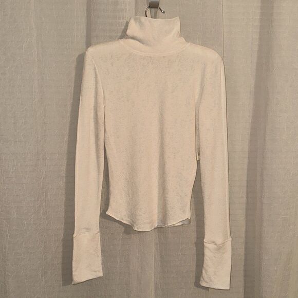 Free People XS Intimately “You and I” Floral Turtleneck Ivory Crème - Picture 9 of 17